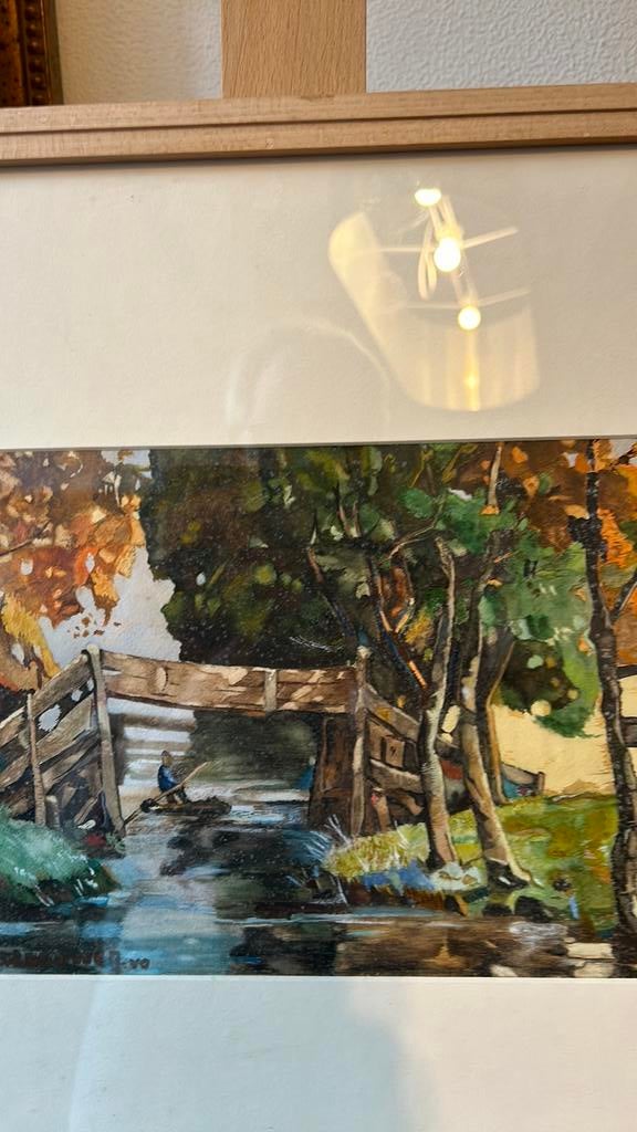 Aquarell van giethoorn, Antiek en Kunst, Ophalen