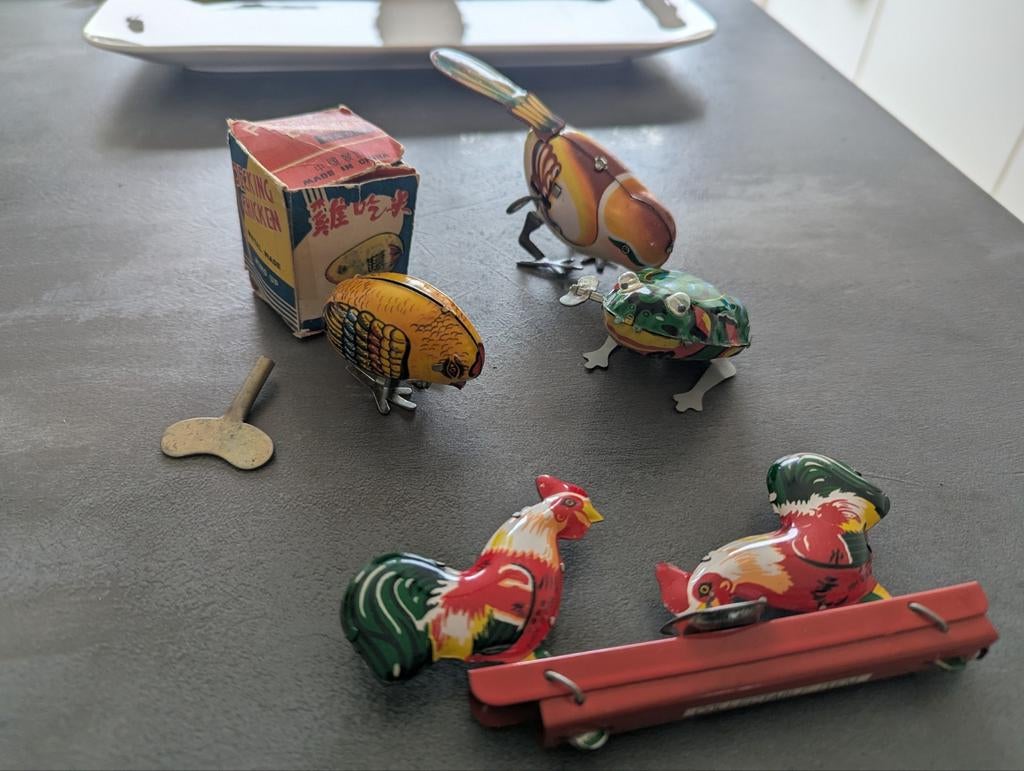 Ouderwets blikken opwind speelgoed/ tin toys, Ophalen of Verzenden