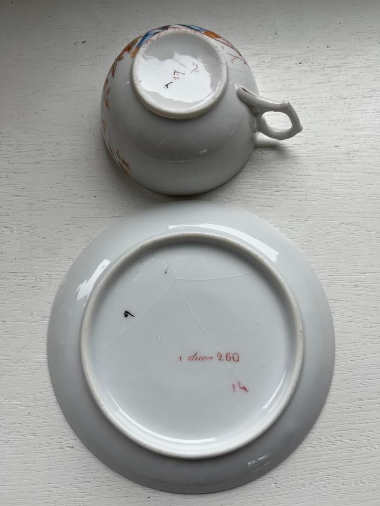 Postelein kop en schotel met schade, Antiek en Kunst, Ophalen of Verzenden