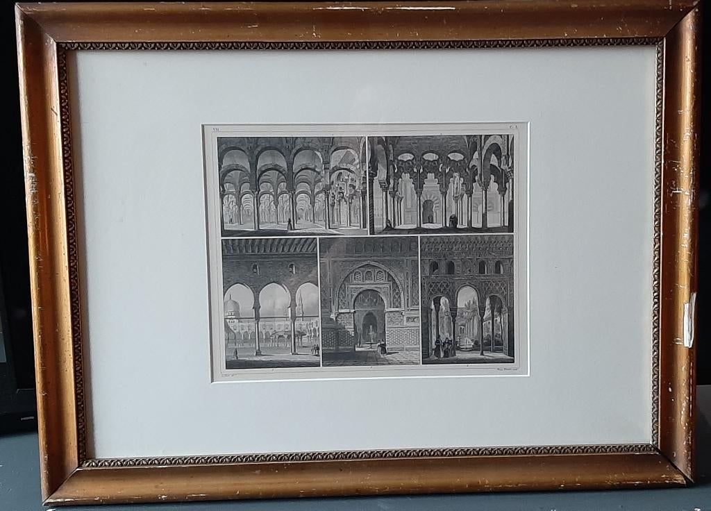 Originele antieke stalen plaat gravure, Ophalen