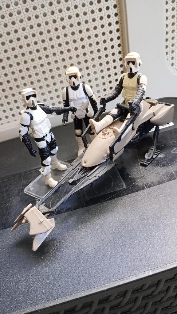 Vintage Star Wars Speeder bike met Biker Scout set 3.75 inch, Verzamelen, Ophalen of Verzenden, Gebruikt, Actiefiguurtje