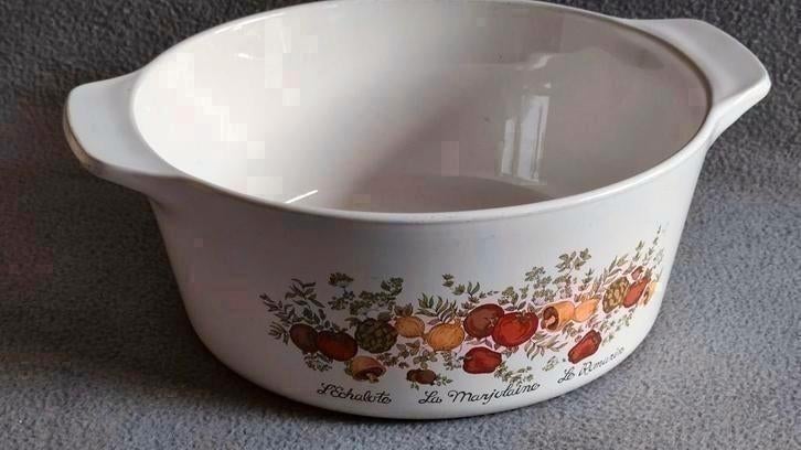 Pyroflam Corning PV5 4 L vuurvaste keramische pan /schaal, Huis en Inrichting, Kookpan of Snelkookpan, Gebruikt, Keramische plaat