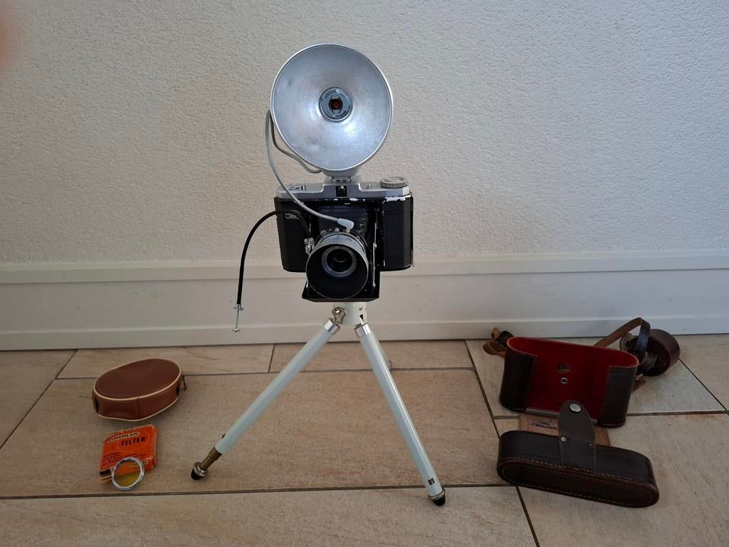 Zeiss Ikon Nettar Vintage Camera met Accessoires, Ophalen, Compact, Overige Merken