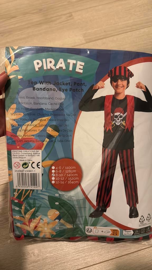 Verkleedpak piraat maat 140, Kleding | Dames, Ophalen, Nieuw, Maat 34 (XS) of kleiner, Carnaval