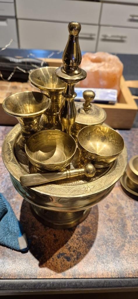 Messing Sirih set, wierrookbranders, Messing Paard & Wagen, Antiek en Kunst, Antiek | Koper en Brons, Ophalen