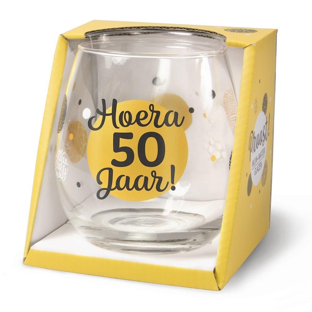 Proost! Wijn-Waterglas 50 jaar, Huis en Inrichting, Keuken | Servies, Nieuw, Glas of Glazen, Overige stijlen, Glas, Ophalen of Verzenden