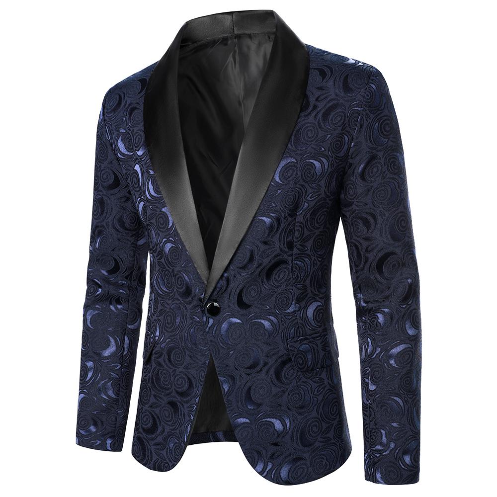 Heren blauw zwart rozen colbert blazer bloemen jasje mannen, Verzenden, Nieuw, Overige maten, Overige kleuren