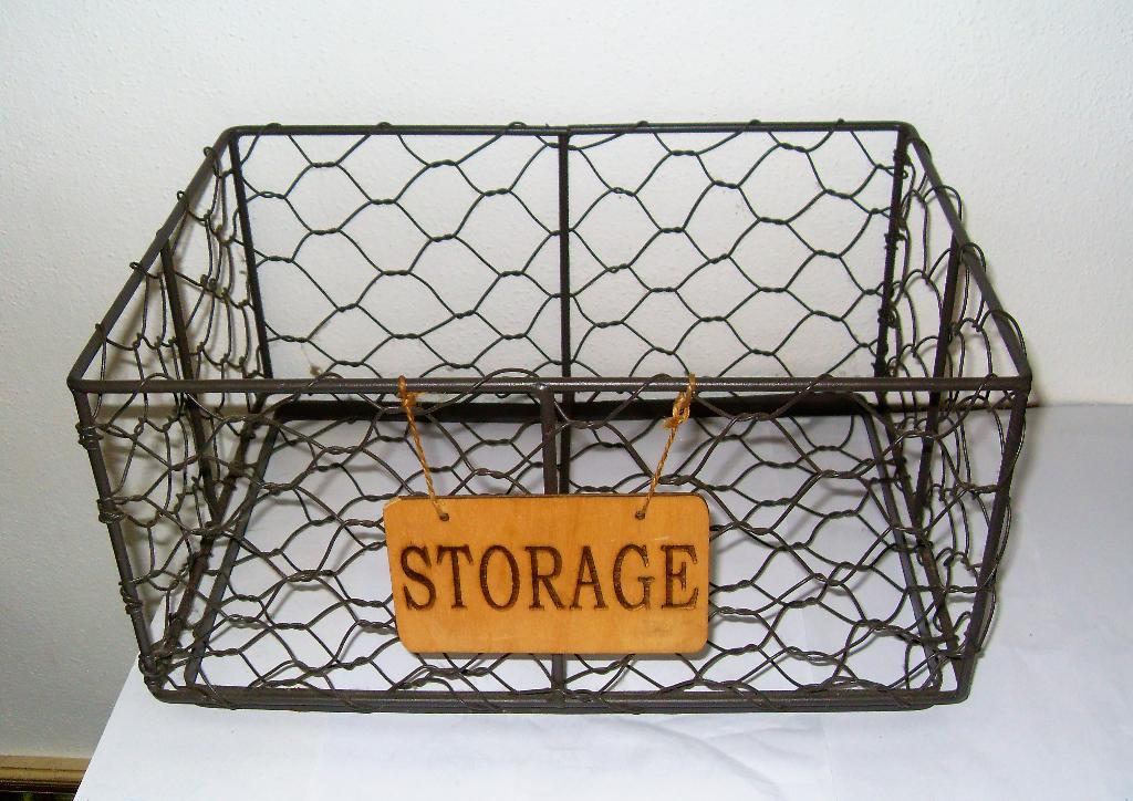 Metalen Mand Storage Korf, Overige materialen, Mand, Ophalen of Verzenden, Zo goed als nieuw