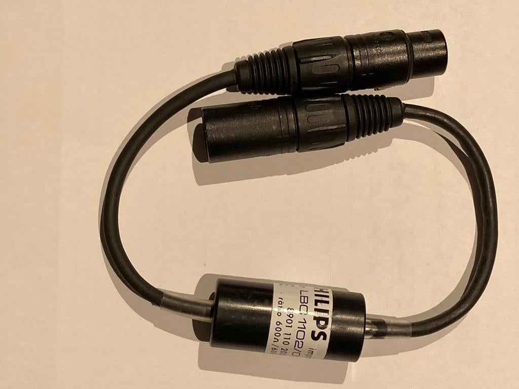 Philips LBC1102/02 kabel transformator 1:1 (600 Ohm), Ophalen of Verzenden, Zo goed als nieuw, Minder dan 2 meter, Overige kabels