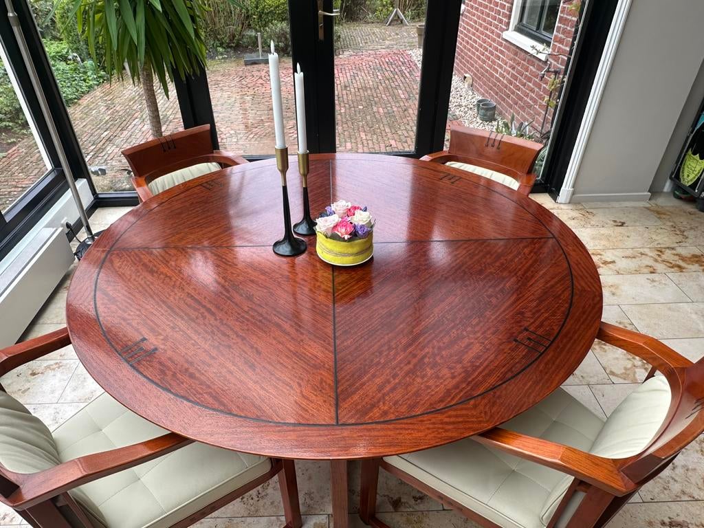 Schuitema decoforma tafel Miles, Ophalen, 100 tot 150 cm, Rond, Zo goed als nieuw