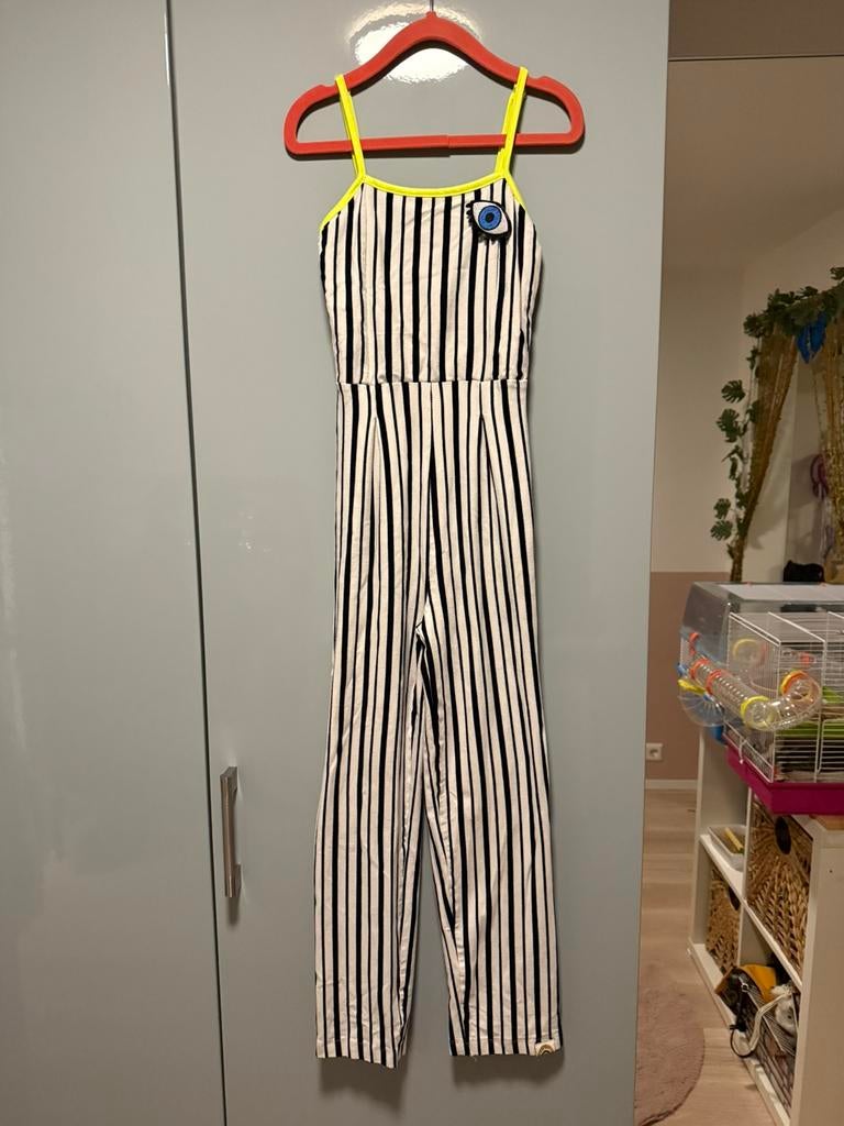 Jumpsuit meisje 122-128 - Neon zwart-wit, Ophalen of Verzenden, Zo goed als nieuw