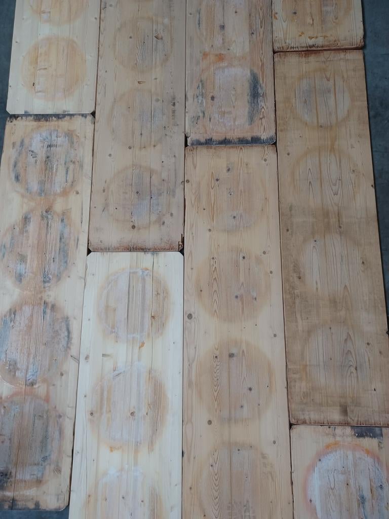 Grenen  oude kaasplanken  vloer wandbekleding  lambrisering, Ophalen, Gebruikt, Grenen, Plank