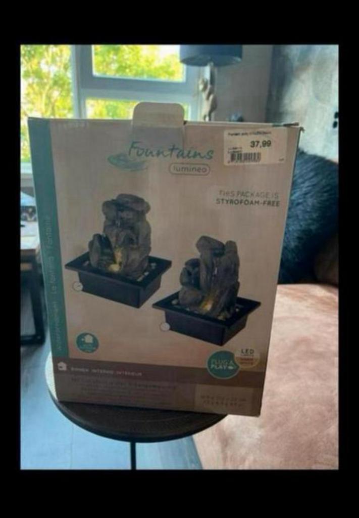 Water fonteintje nieuw in doos voor binnen en buiten., Tuin en Terras, Waterpartijen en Fonteinen, Ophalen, Nieuw