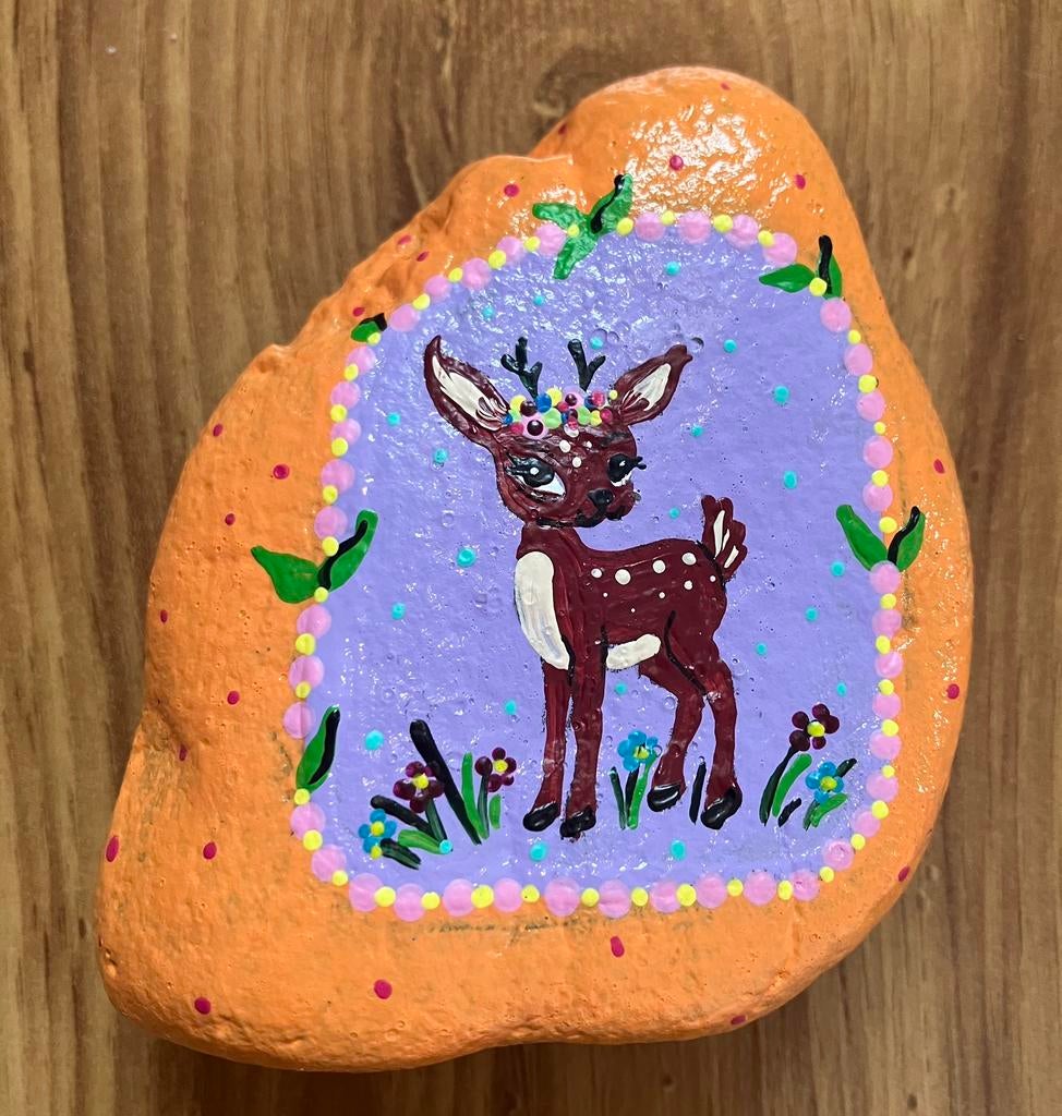 Beschilderde steen hertje, Ophalen of Verzenden