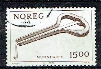 Noorwegen 1982 Mondharp muziek, Verzenden, Gestempeld, Overige thema's