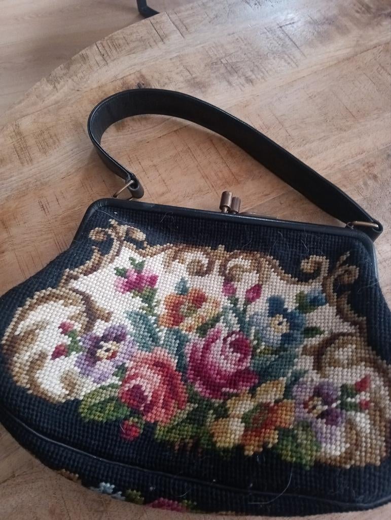 Gobelins tas Jolles Austria decor rozen jaren 50, Sieraden, Tassen en Uiterlijk, Tassen | Damestassen, Ophalen of Verzenden, Handtas