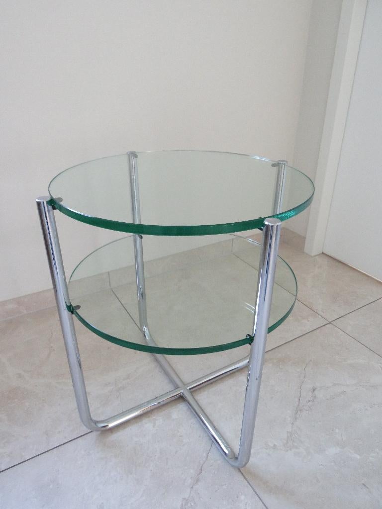 Dutch Originals Glazen bijzettafeltje, Huis en Inrichting, Tafels | Bijzettafels, Minder dan 55 cm, Design, Rond, Ophalen