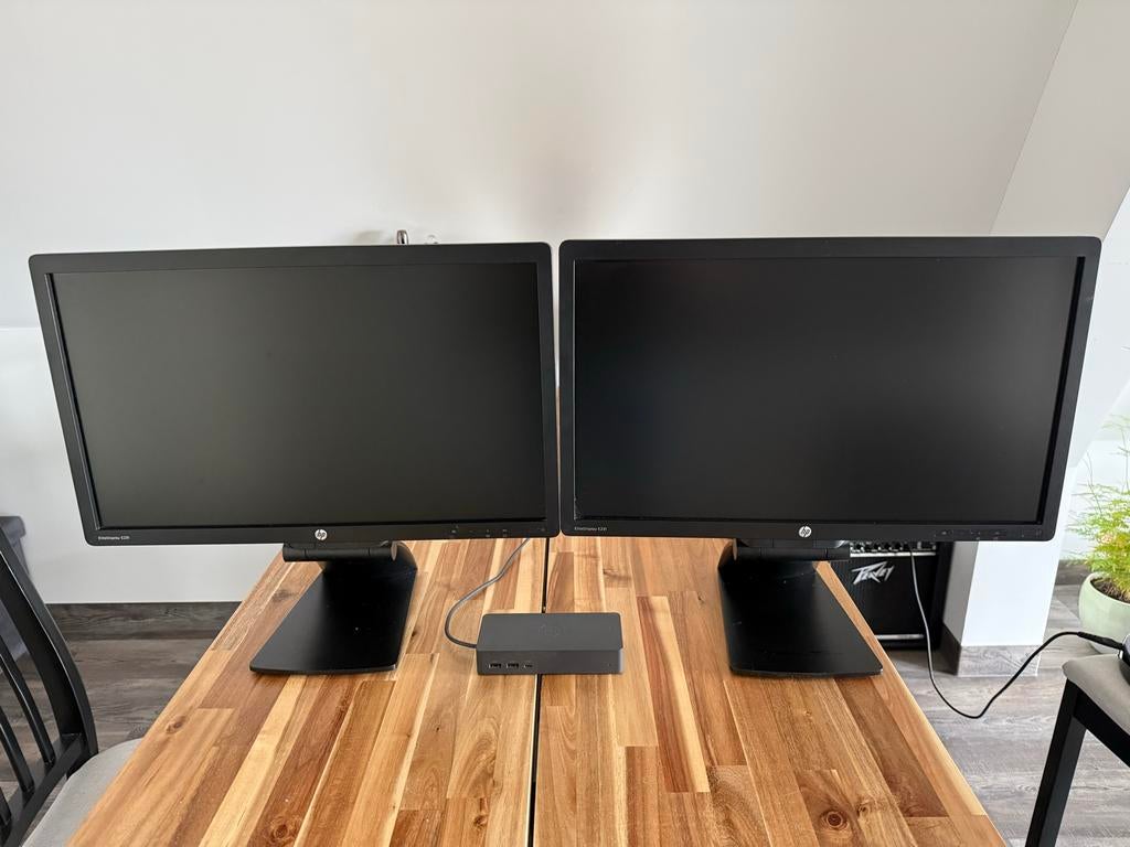 Dell UD22 USB-C Dock + 2x HP EliteDisplay E231 Monitor, Computers en Software, Monitoren, Gebruikt, In hoogte verstelbaar, Full HD