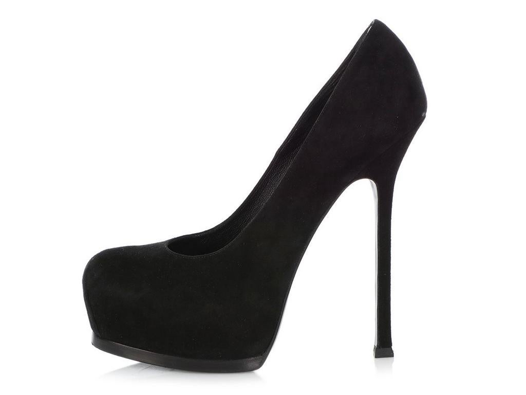 Originele suède Yves Saint Laurent Tribtoo pumps mt 39, Kleding | Dames, Zwart, Ophalen of Verzenden, Zo goed als nieuw, Schoenen met hoge hakken