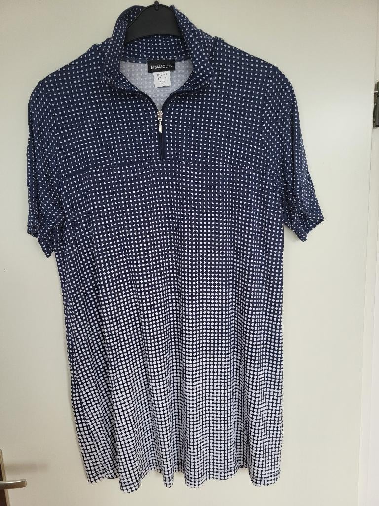 NIEUW: Leuk tuniek, maat 48, Mia Moda, blauw/wit, Blauw, Blouse of Tuniek, Nieuw, Ophalen of Verzenden