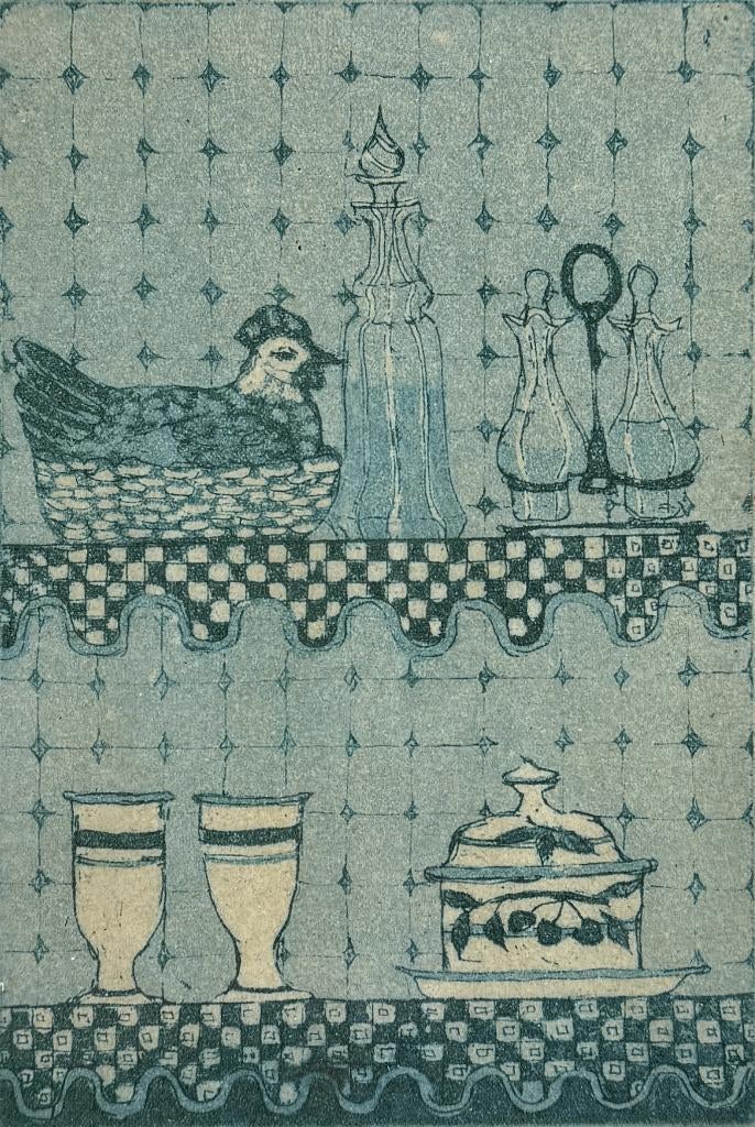 727. Kleurenets, Laetitia de Haas - interieur, eind 20e eeuw, Ophalen of Verzenden