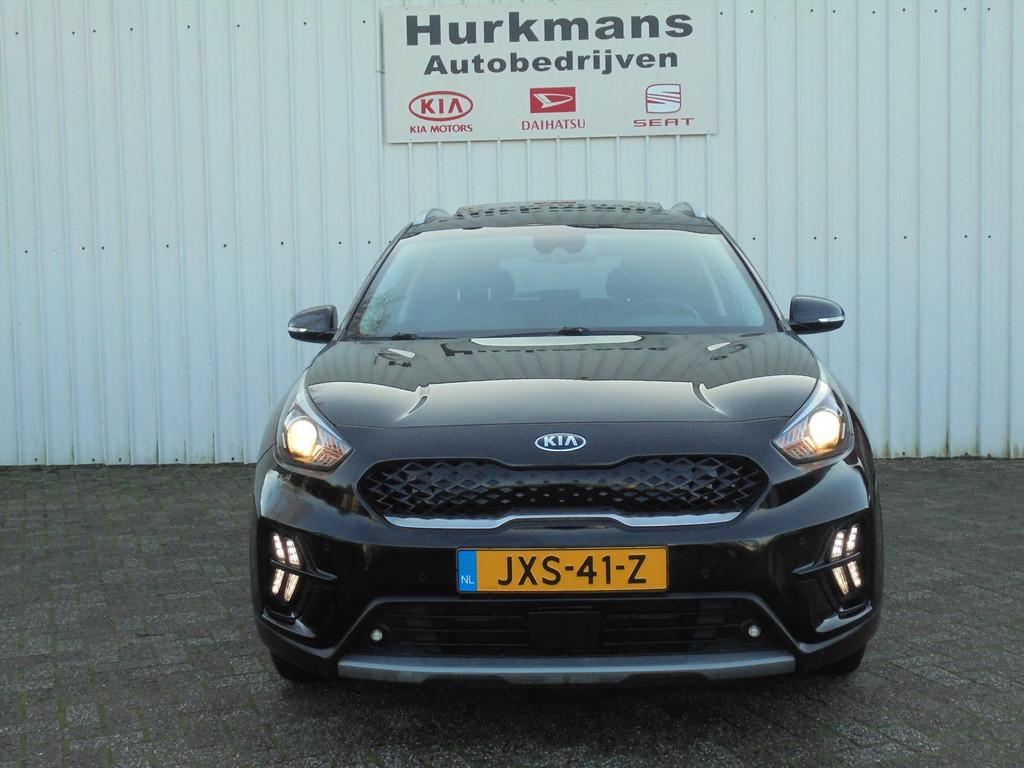 Kia Niro 1.6 GDi HYBRID DYNAMICPLUSLINE SCHUIFDAK LEER, Automaat, Gebruikt, Zwart, Leder