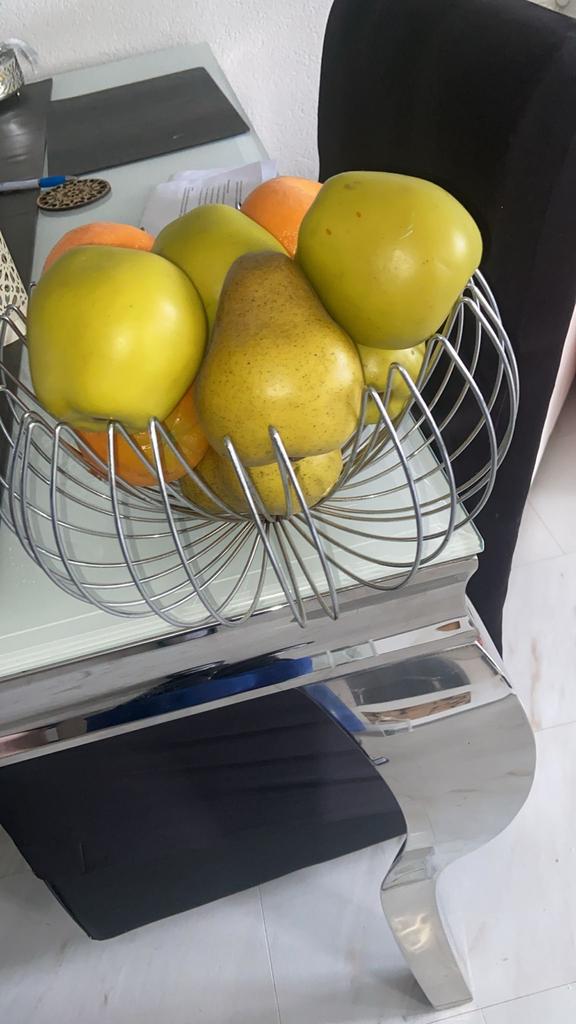 Moderne schaal inclusief fruit decor, Ophalen, Overige materialen, Schaal, Zo goed als nieuw