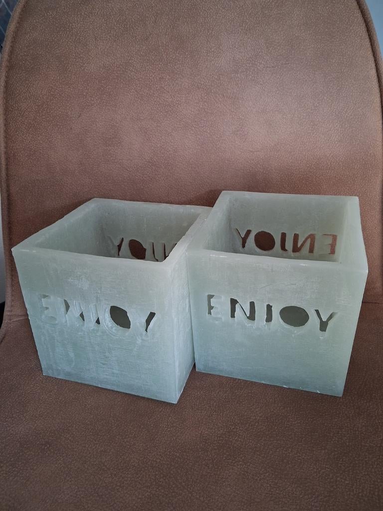 Sfeervolle Was Windlichten Lime-Light – Set van 2 – Enjoy, Overige materialen, Nieuw, Ophalen of Verzenden, Groen