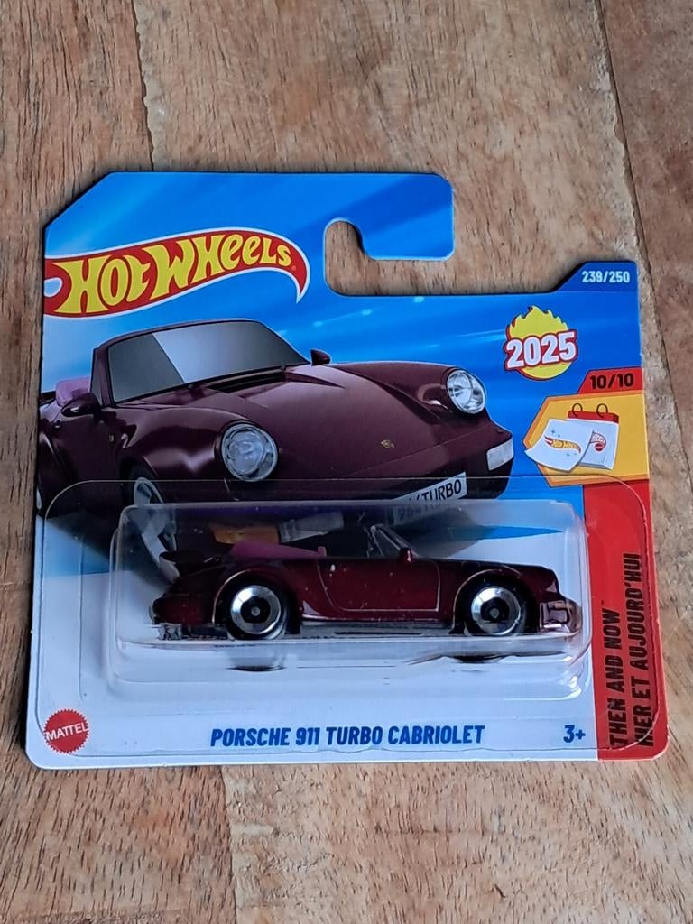 Hot Wheels Porsche 911 Turbo Cabriolet paars nieuw in verpak, Overige merken, 1:50 of kleiner, Auto, Nieuw