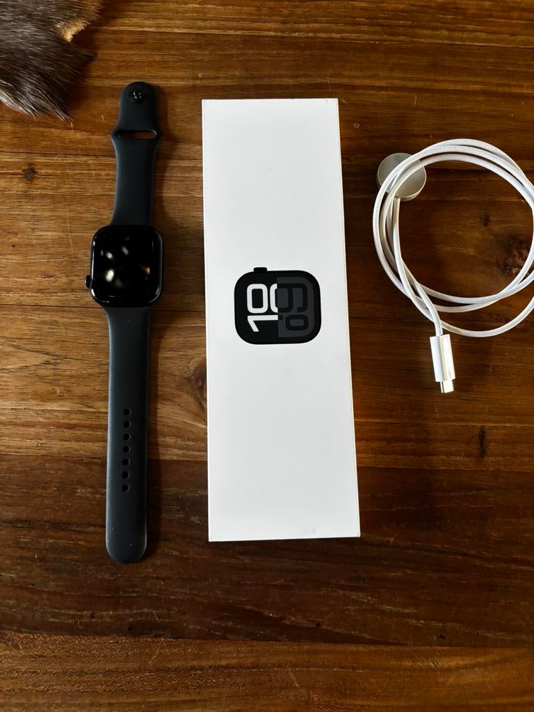 Apple Watch serie 10, 46 mm, Ophalen of Verzenden, Zo goed als nieuw, Zwart, IOS
