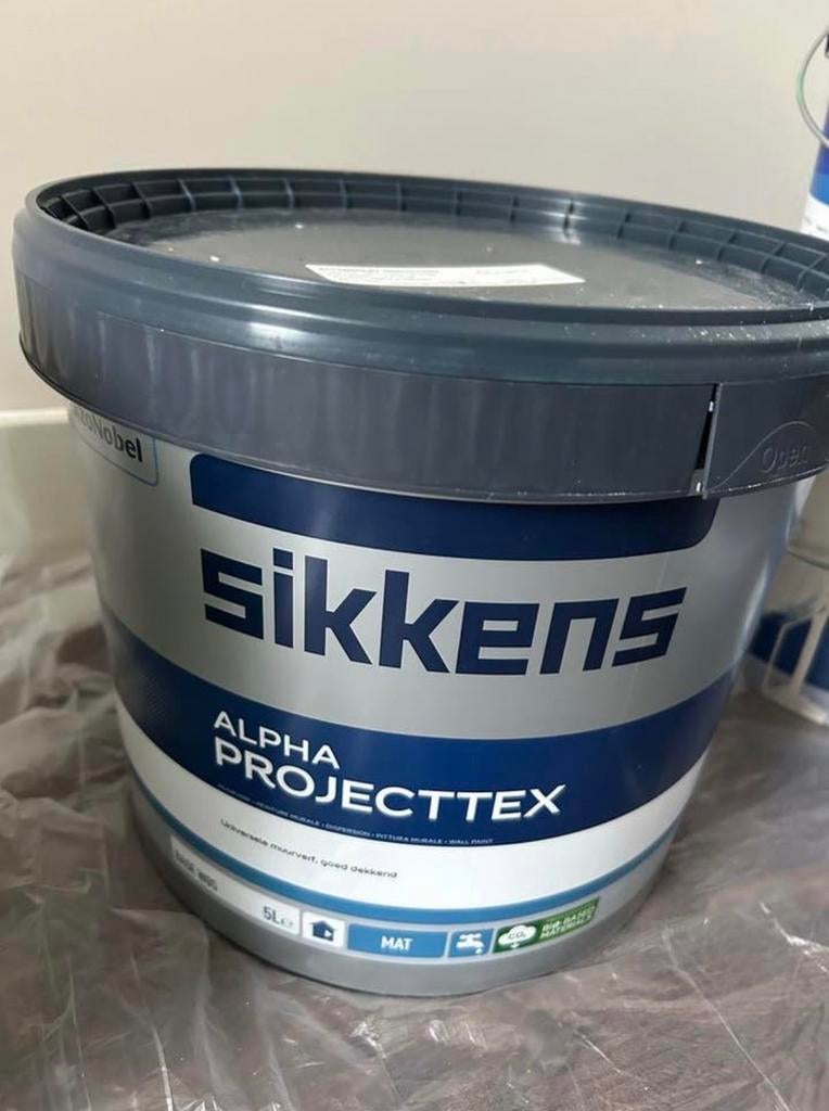 Sikkens Alpha Projecttex muurverf 5L Groen, Ophalen, Nieuw, Verf, Minder dan 5 liter