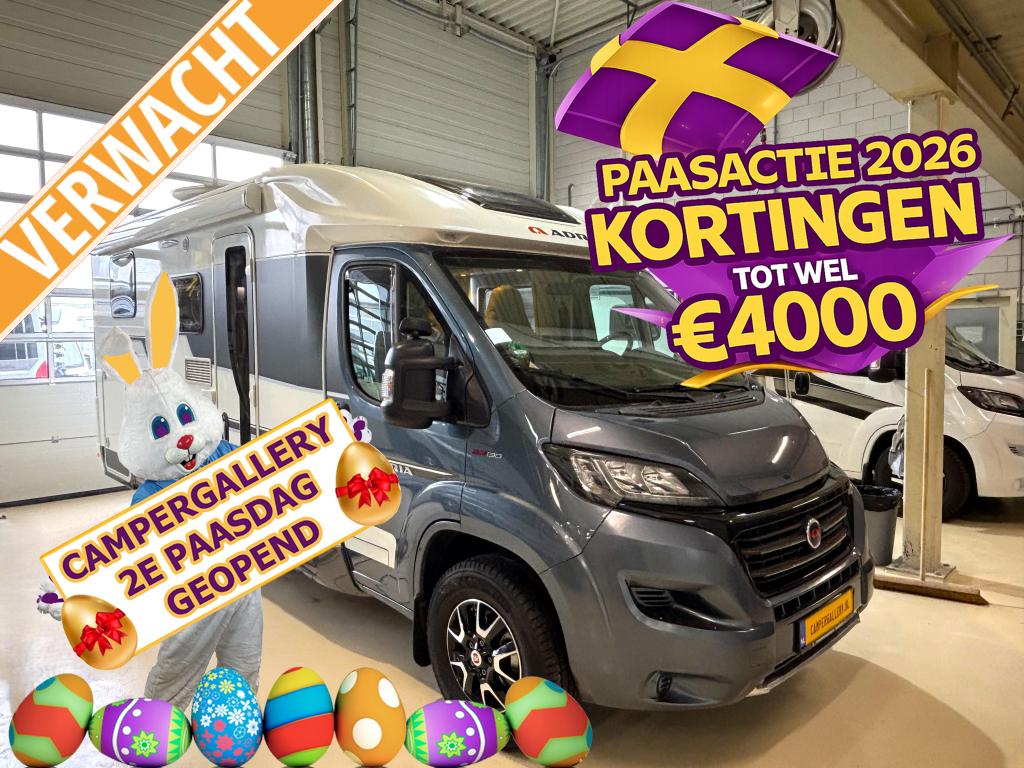 Adria Compact Plus AUTOMAAT ENKELE BEDDEN 6.60M, Automaat, Standaard zit, Luifel, Bedrijf