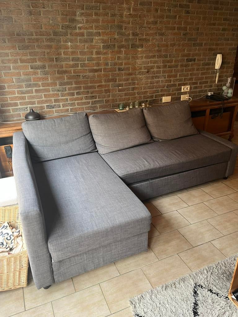 Ikea hoekbank / slaapbank donkergrijs, Huis en Inrichting, Banken | Bankstellen, Ophalen, Gebruikt, 125 tot 150 cm, Hoekbank