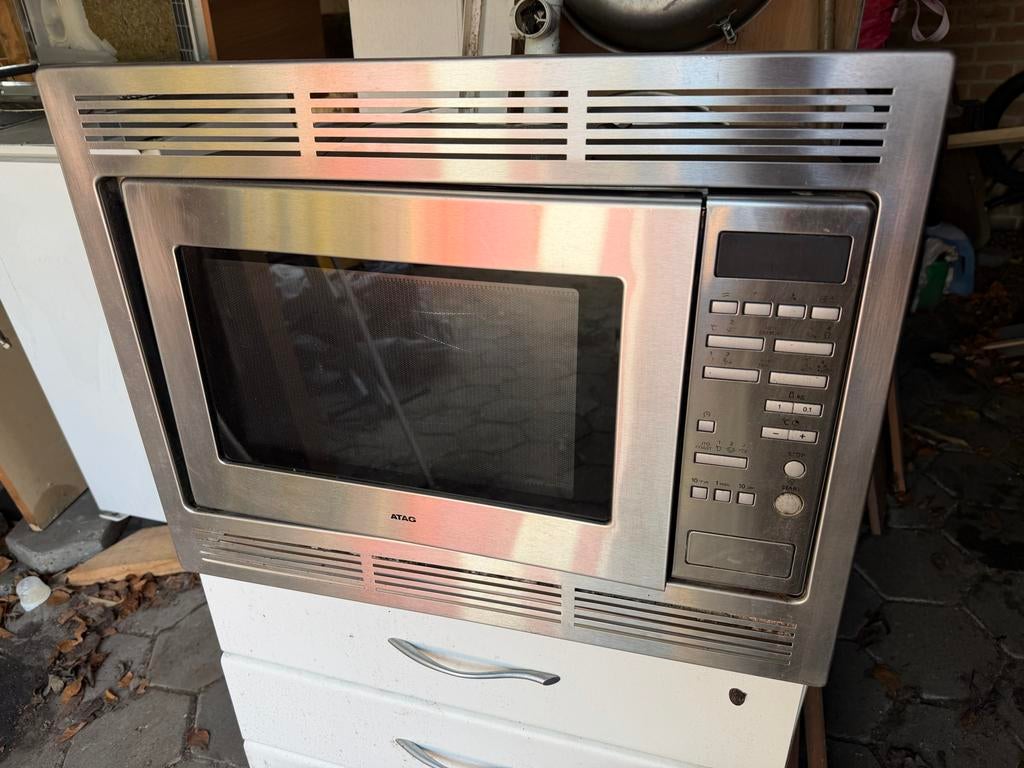 ATAG Inbouw Combimagnetron RVS - Gebruikt, Combimagnetron, Gebruikt, 60 cm of meer, Grill