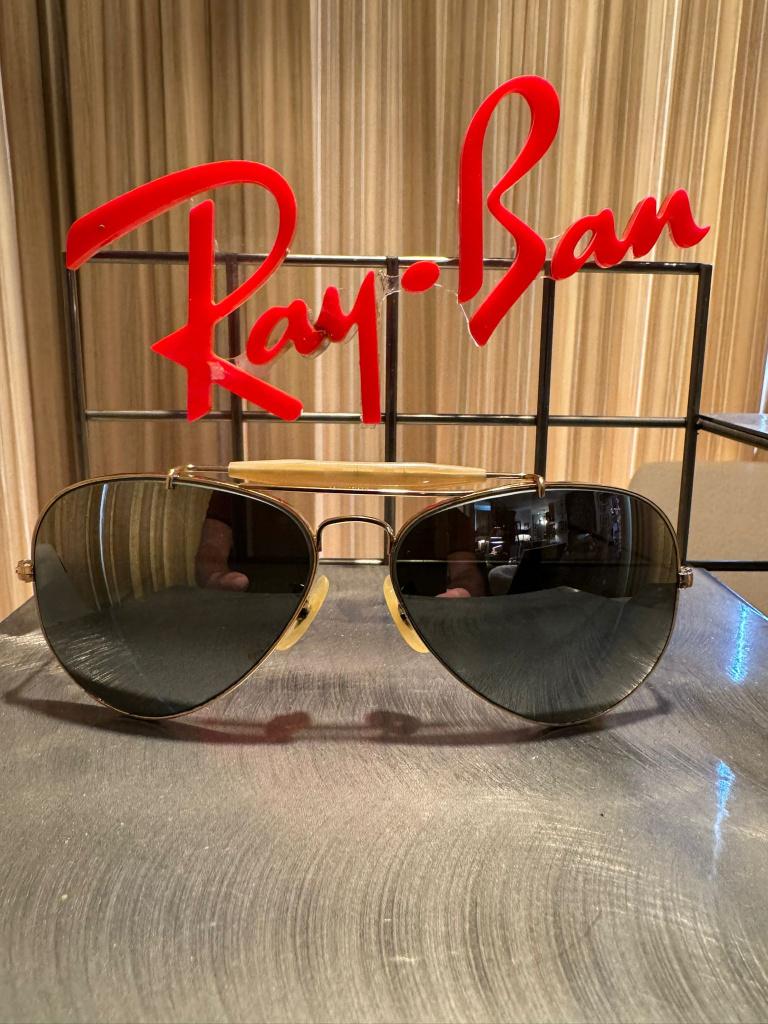 Zeldzame Vintage Ray-Ban Outdoorsman 58 Double Gradient O67, Ray-Ban USA, Zonnebril, Overige kleuren, Ophalen of Verzenden