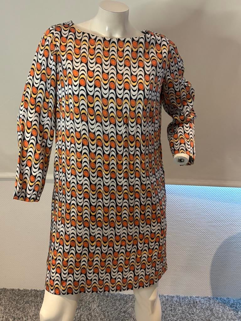 Herzen’s angelegenheit jurk met leuk patroon maat 36, ., Oranje, Ophalen of Verzenden, Zo goed als nieuw
