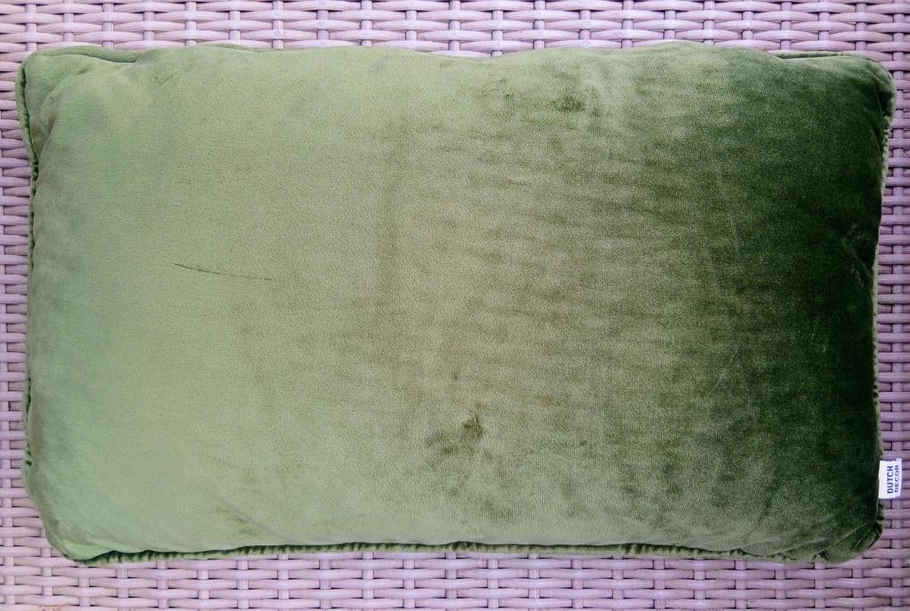 Olijfgroene sierkussen Dutch Decor met rits 30x50, Ophalen of Verzenden