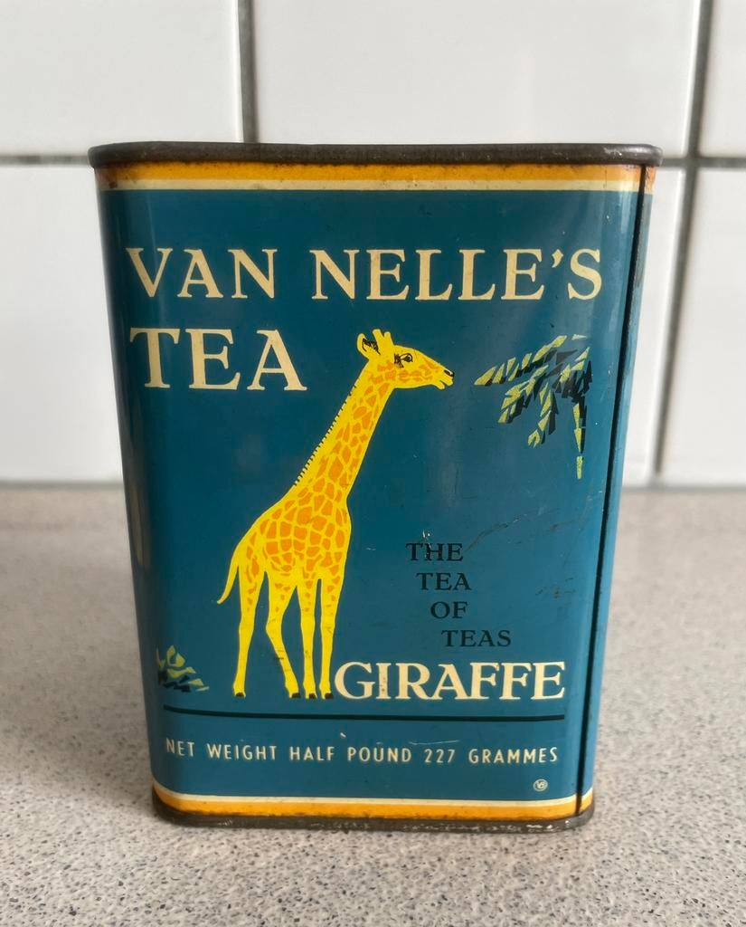 Van Nelle’s tea Giraffe blik theeblik, Verzamelen, Ophalen of Verzenden, Zo goed als nieuw, Koffie, Van Nelle
