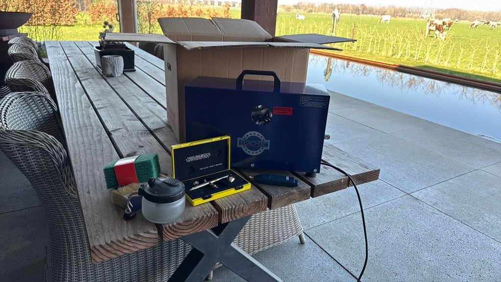 Airbrush set compleet, Ophalen, Zo goed als nieuw, Airbrush en Toebehoren