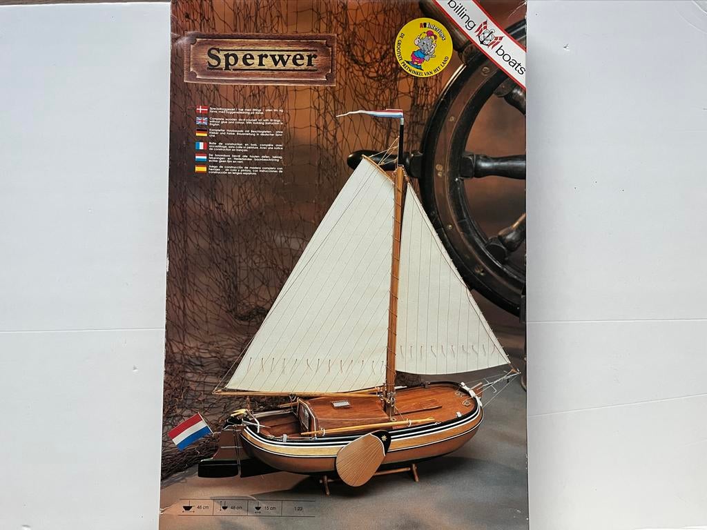 Billing Boats Sperwer - nieuw in doos, Hobby en Vrije tijd, Modelbouw | Boten en Schepen, Ophalen of Verzenden, Nieuw, Groter dan 1:32