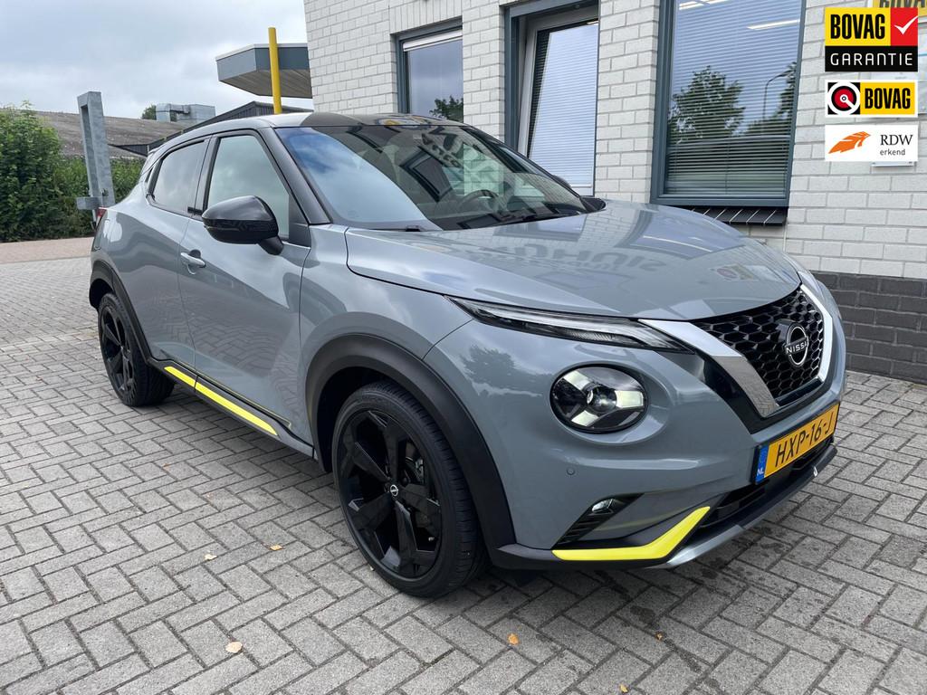 Nissan Juke 1.0 DIG-T Kiiro / Camera / PDC V+A / Carplay / T, Voorwielaandrijving, Leder en Stof, Handgeschakeld, 3 cilinders