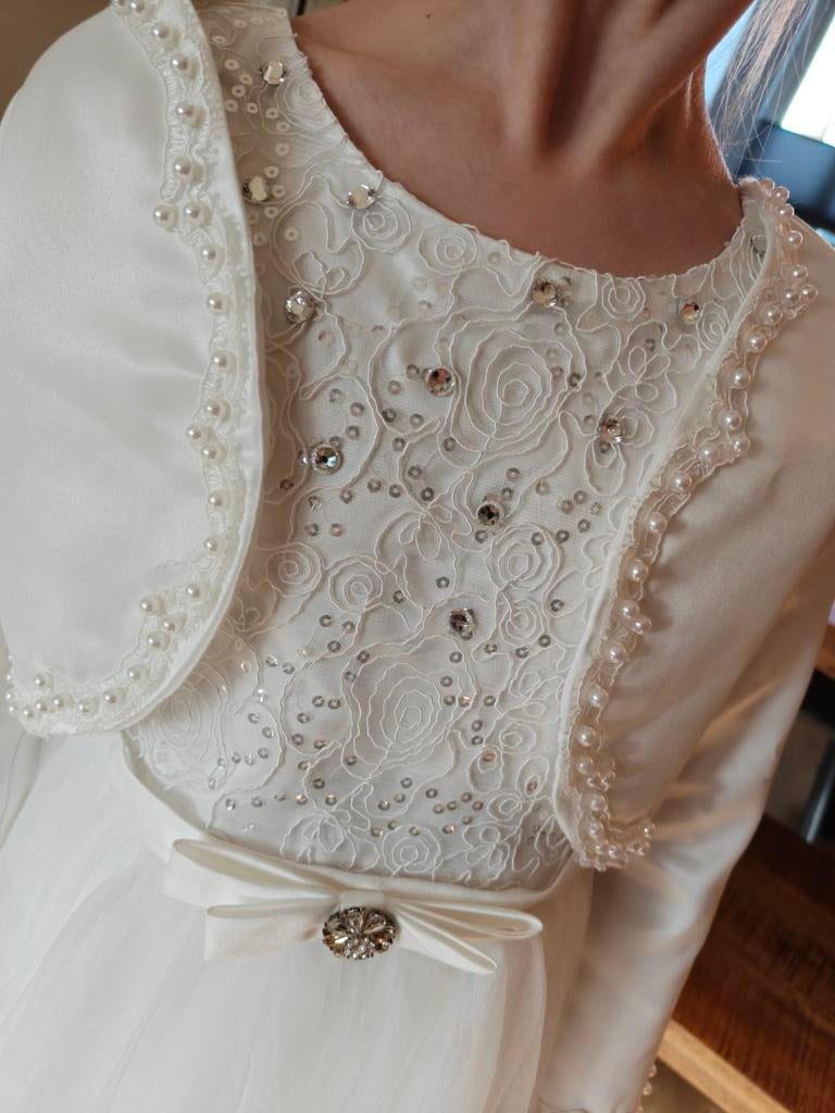 Bruidsmeisjes jurk met Bolero en hoepel, Meisje, Ophalen of Verzenden, Zo goed als nieuw, Jurk of Rok