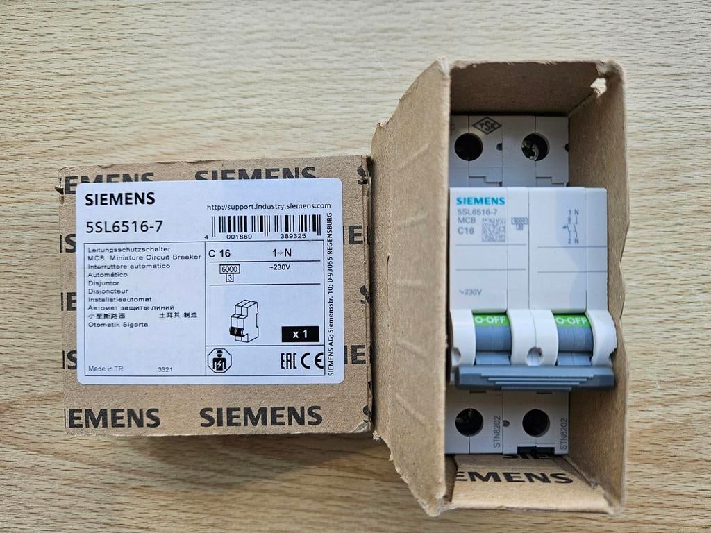 2x Siemens 5SL6516-7 installatieautomaat C16, 230V, Ophalen of Verzenden, Nieuw