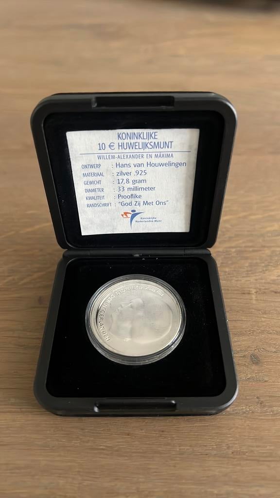 Nederland 2002 - 10 euro huwelijksmunt proof in doosje, Postzegels en Munten, Munten | Nederland, Ophalen of Verzenden, Koningin Beatrix