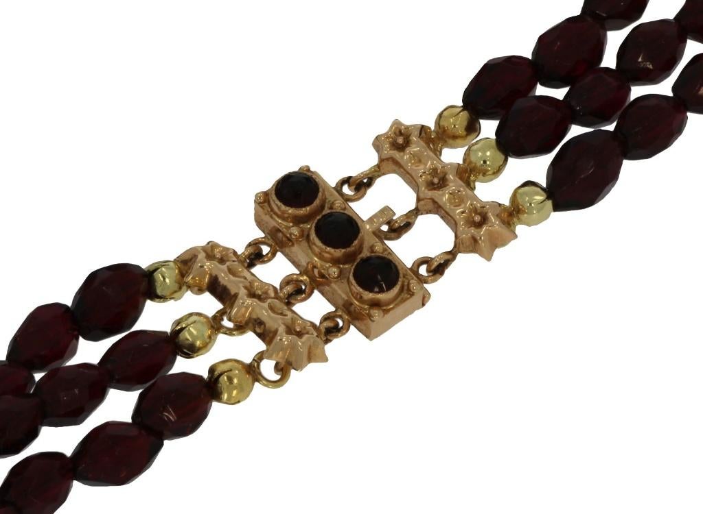 Granaat antieke ketting 14k gouden fraai slot dames vintage, Sieraden, Tassen en Uiterlijk, Antieke sieraden, Verzenden, Goud