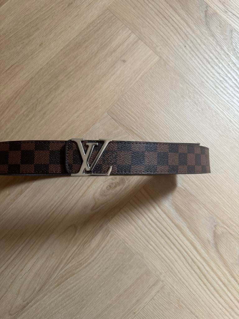 Luxe designer riem - Damier Ebène - Bruin - 110, Ophalen of Verzenden, Zo goed als nieuw, Bruin, 105 tot 115 cm