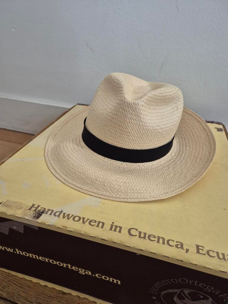 Originele Homero Ortega Panama Hoed - Handgeweven in Ecuador, Zo goed als nieuw, Hoed, Homero Ortega, One size fits all