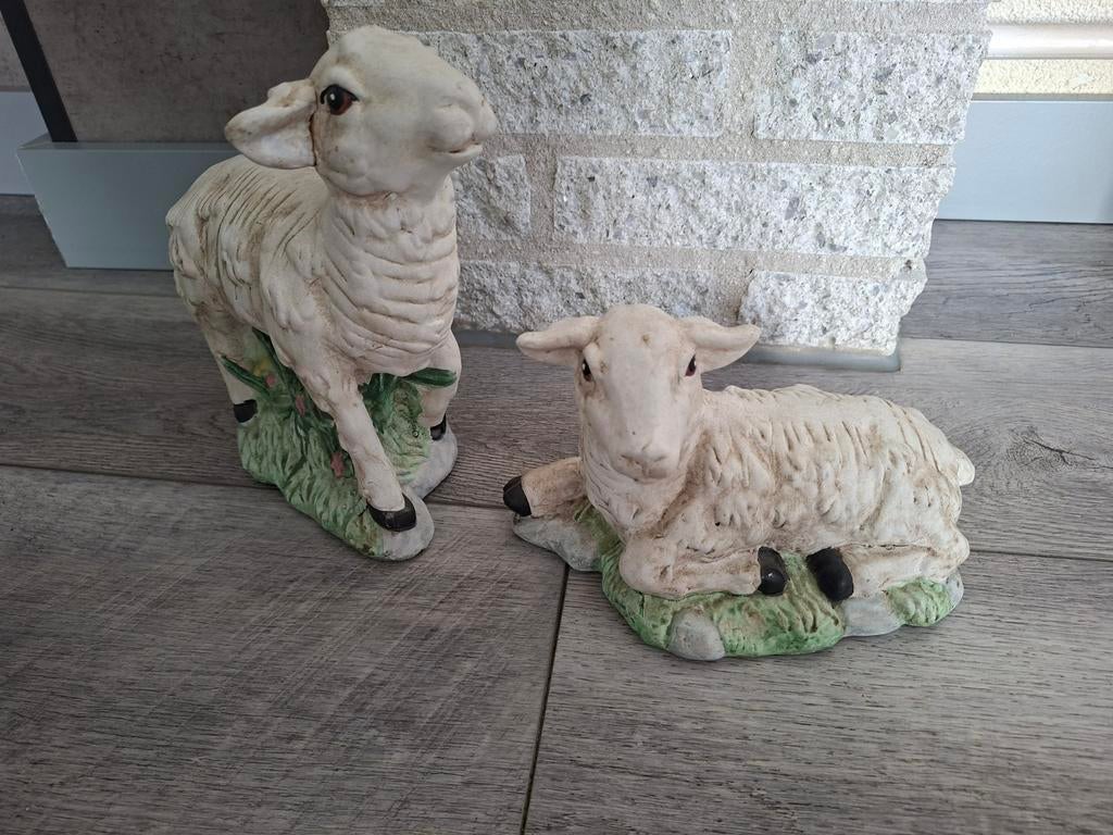 Twee schapen beeldjes, Verzamelen, Beelden en Beeldjes, Ophalen of Verzenden, Gebruikt, Dier