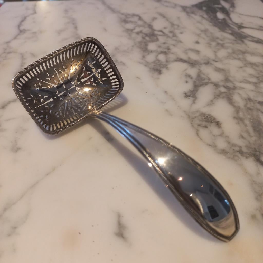 Zilveren Strooilepel, Antiek en Kunst, Verzenden, Zilver