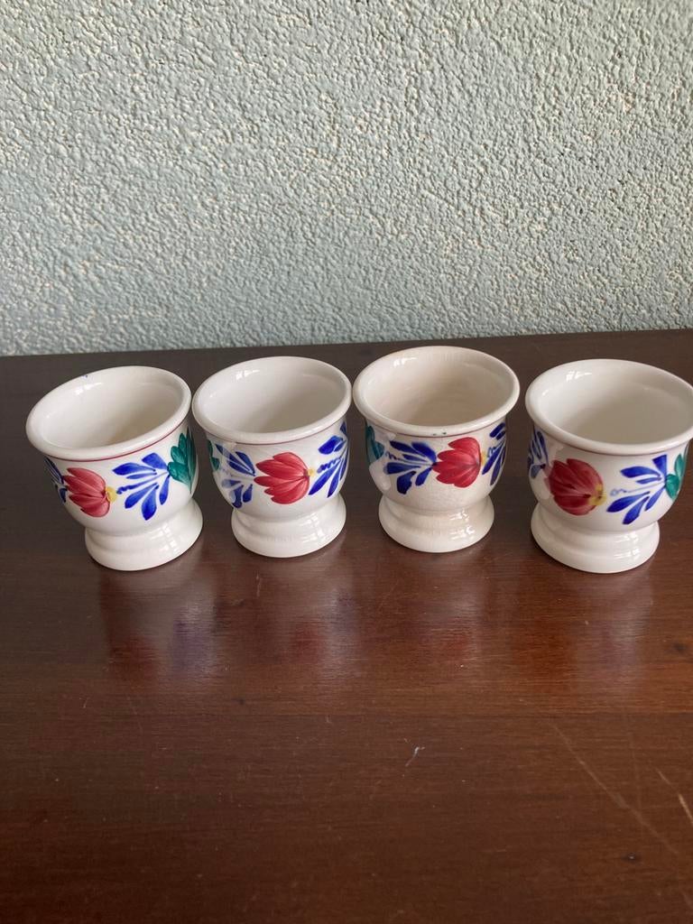 4 eierdopjes boerenbond motief, Ophalen, Overige typen, Zo goed als nieuw, Overige stijlen